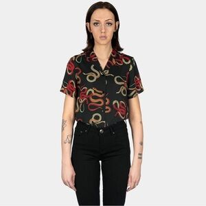 Straight to Hell Snake Motif Print Shirt